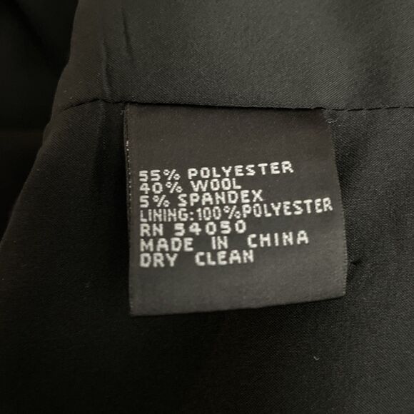 Anne Klein Women’s 8 Black Blazer White Contrast Stitching Classic Workwear - Picture 4 of 14